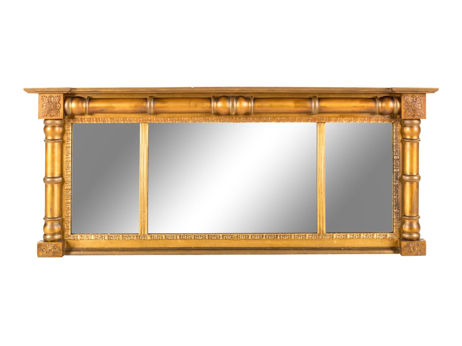 An American Giltwood Overmantel Mirror — 19th Century