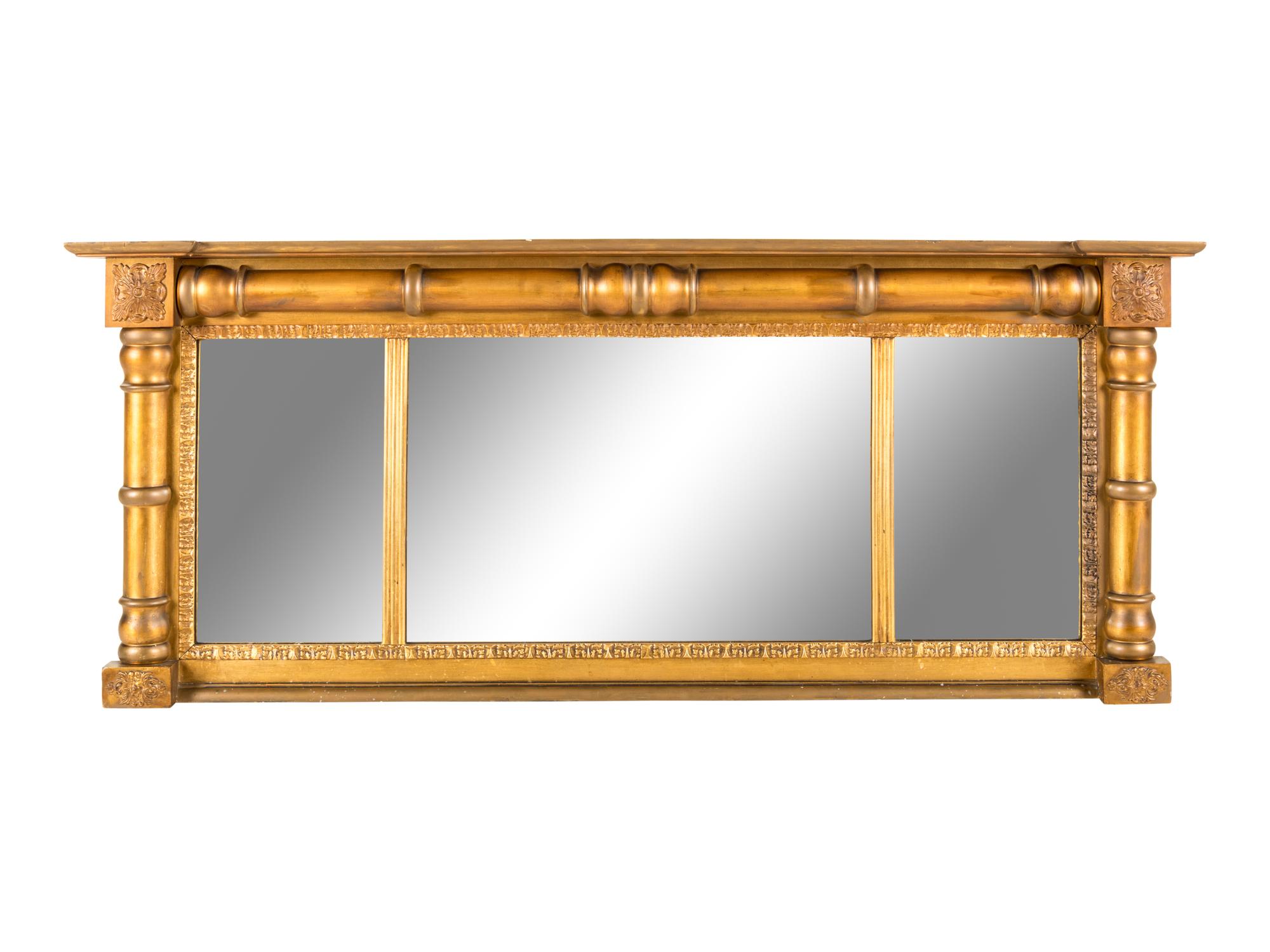 An American Giltwood Overmantel Mirror — 19th Century