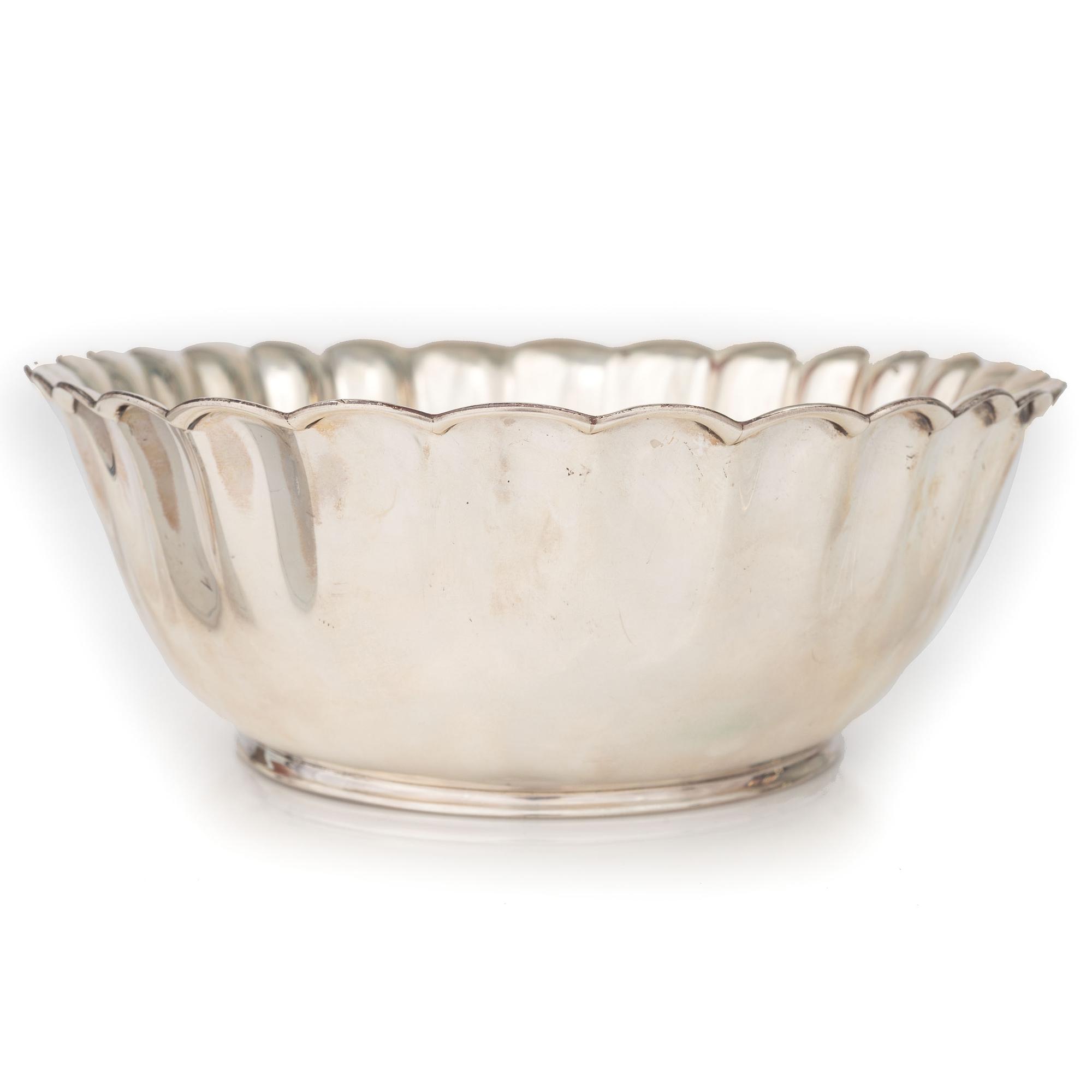 Sterling Silver Tiffany & Co. Bowl, Enhanced by Artist with Inlaid Chrysocolla Cabochons