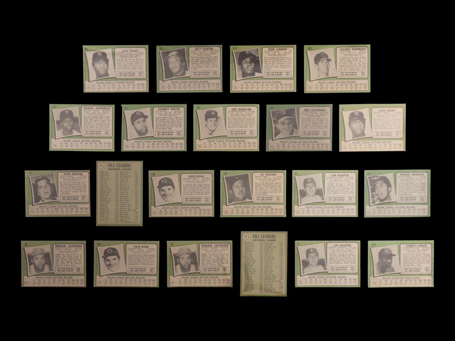 A Group of 28 1971 Topps Baseball Cards Featuring Multiple Hall of Famers and Notables (Including Roberto Clemente and Reggie Jackson),