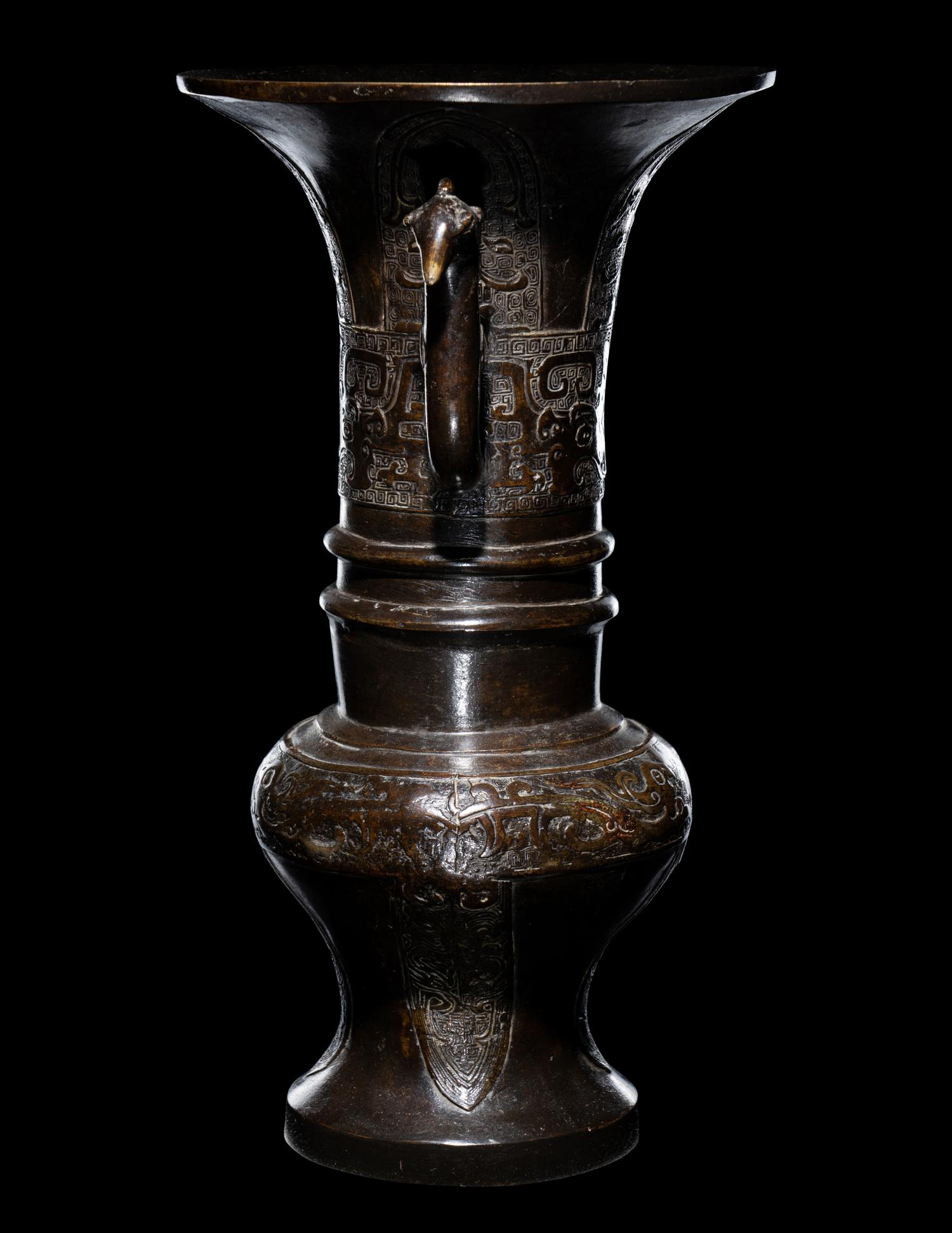 Two Japanese Bronze Vases