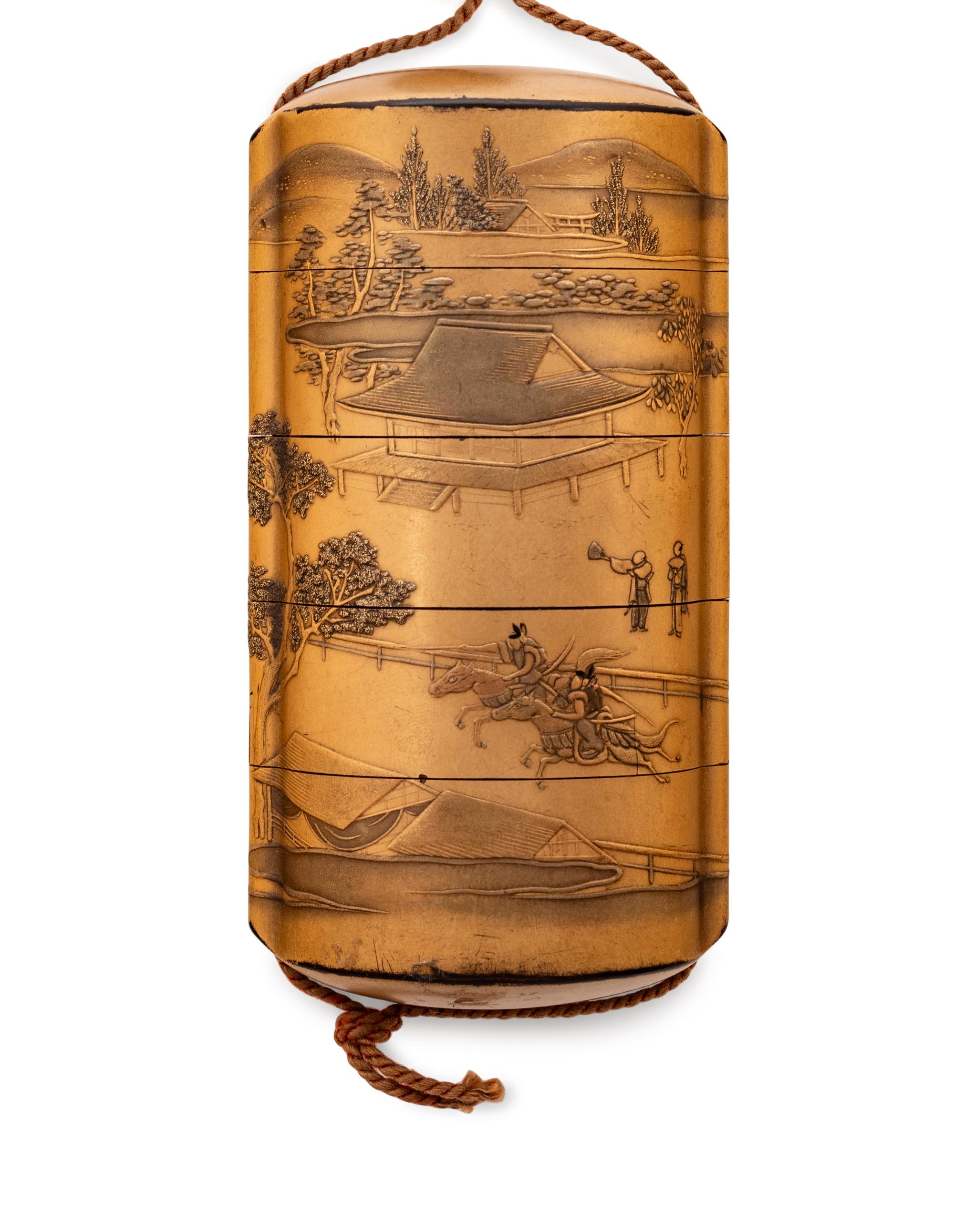 A Gold Lacquer Four-Case Inro