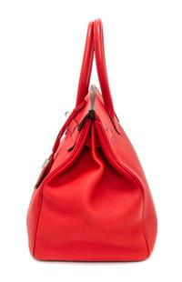 An Hermes Geranium Togo 35cm Birkin Handbag, 14" x 10" x 7".