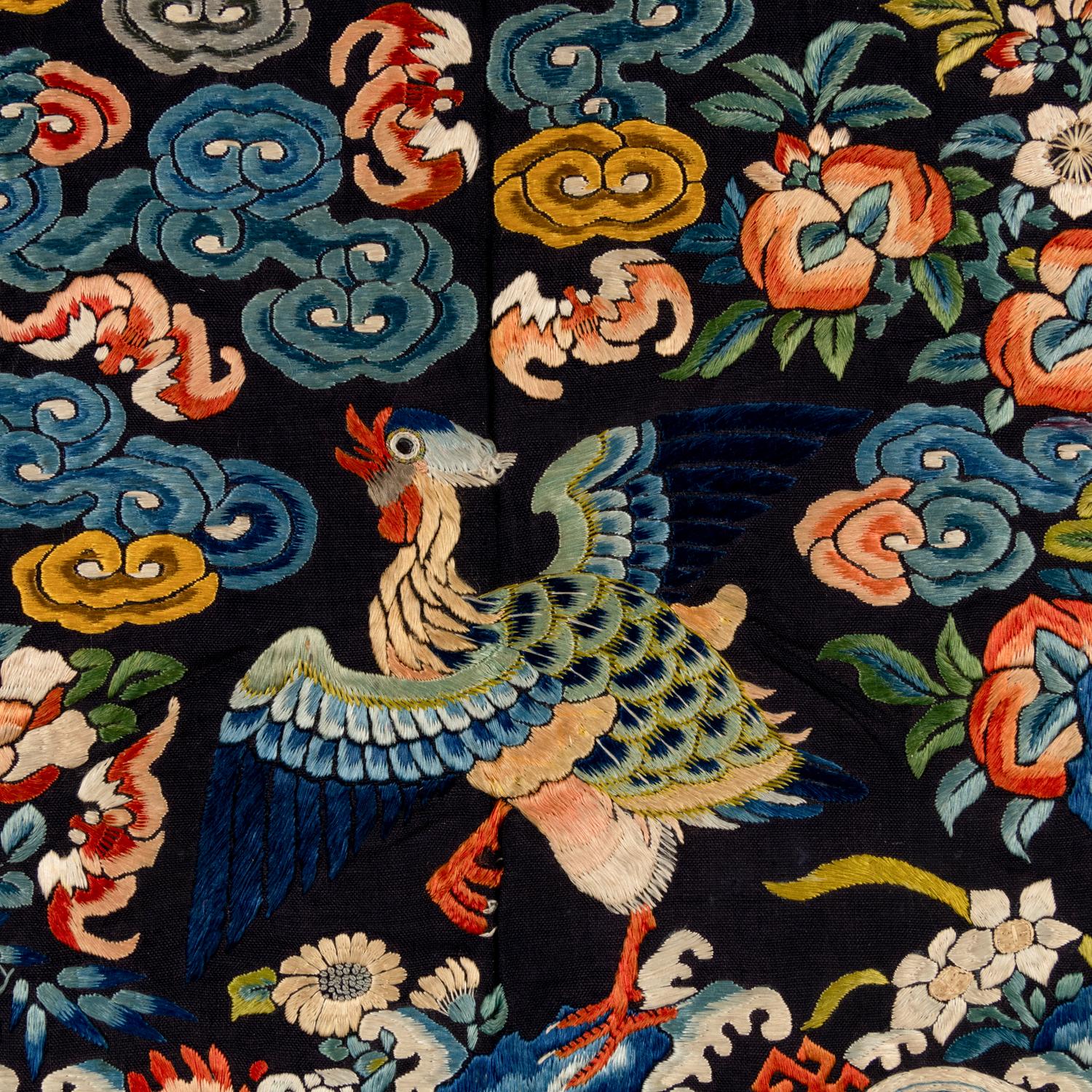 Five Chinese Embroidered Silk ‘Mandarin Duck’ Rank Badges, Buzi, 19th Century 清中晚期 刺綉文官補子五幅