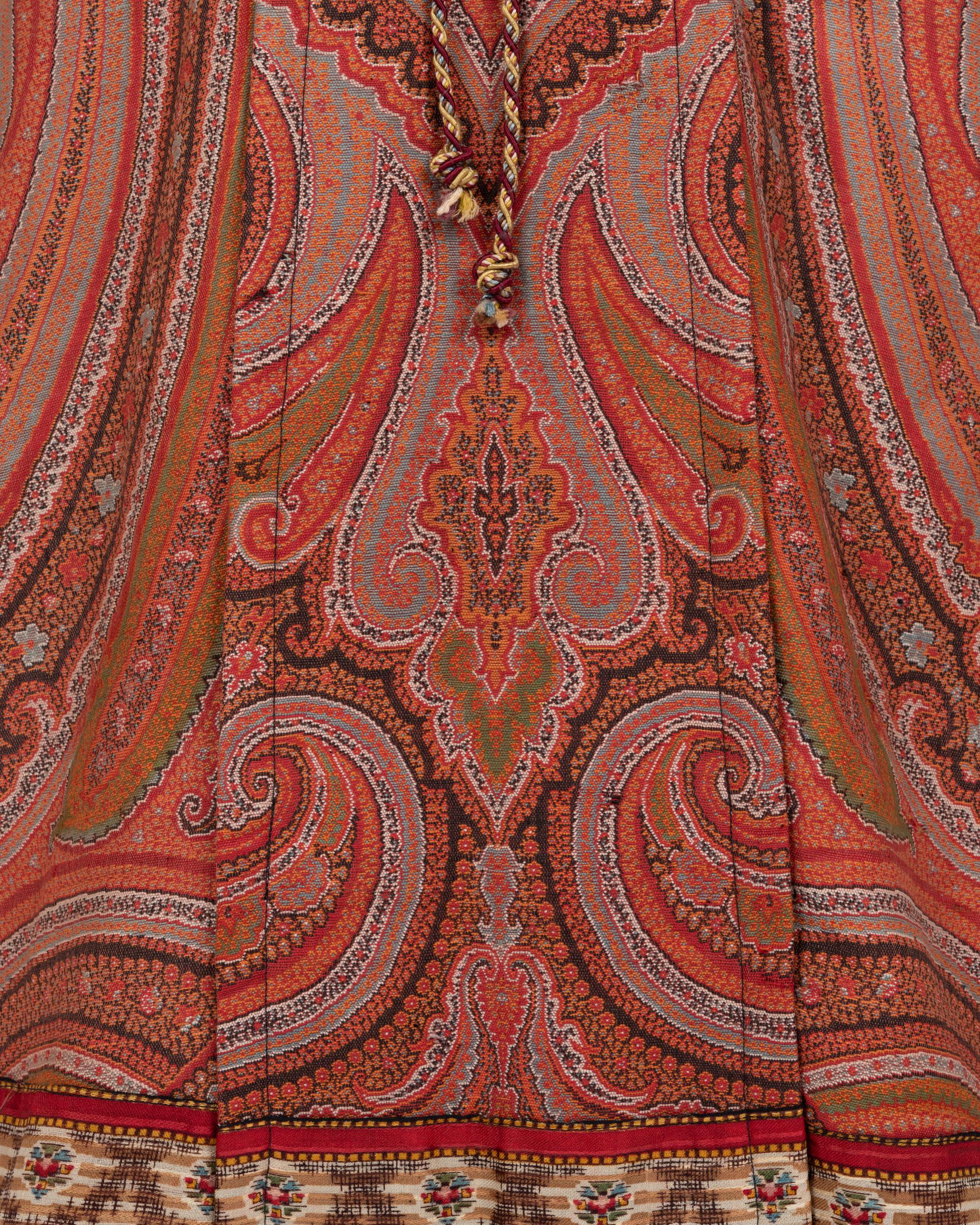 Paisley Shawl House Dress with Watteau Pleat, c.1890