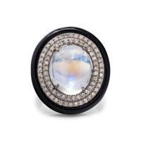 MOONSTONE AND DIAMOND RING