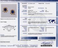 A Fine Pair of 18 Karat Yellow Gold, Unheated Sapphire and Diamond Earclips, Julius Cohen, 14.70 dwts.