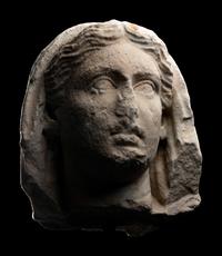 A Late Hellenistic Marble Head of a Veiled Woman