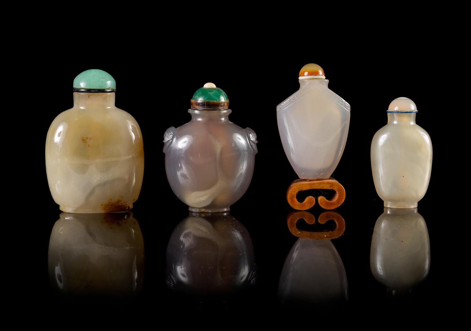 Four Agate Snuff Bottles