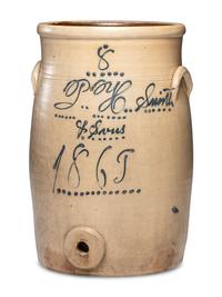A P.H. Smith and Sons Eight-Gallon Stoneware Cooler