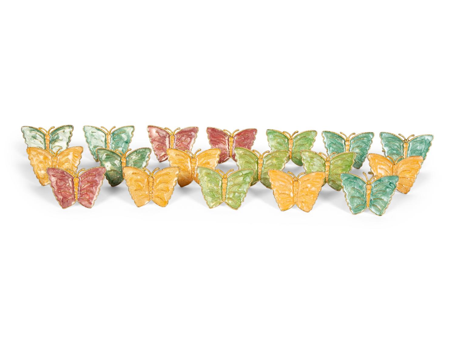 Nine Anna Weatherly Butterfly Meadow Pattern Porcelain Articles by Pirkenhammer