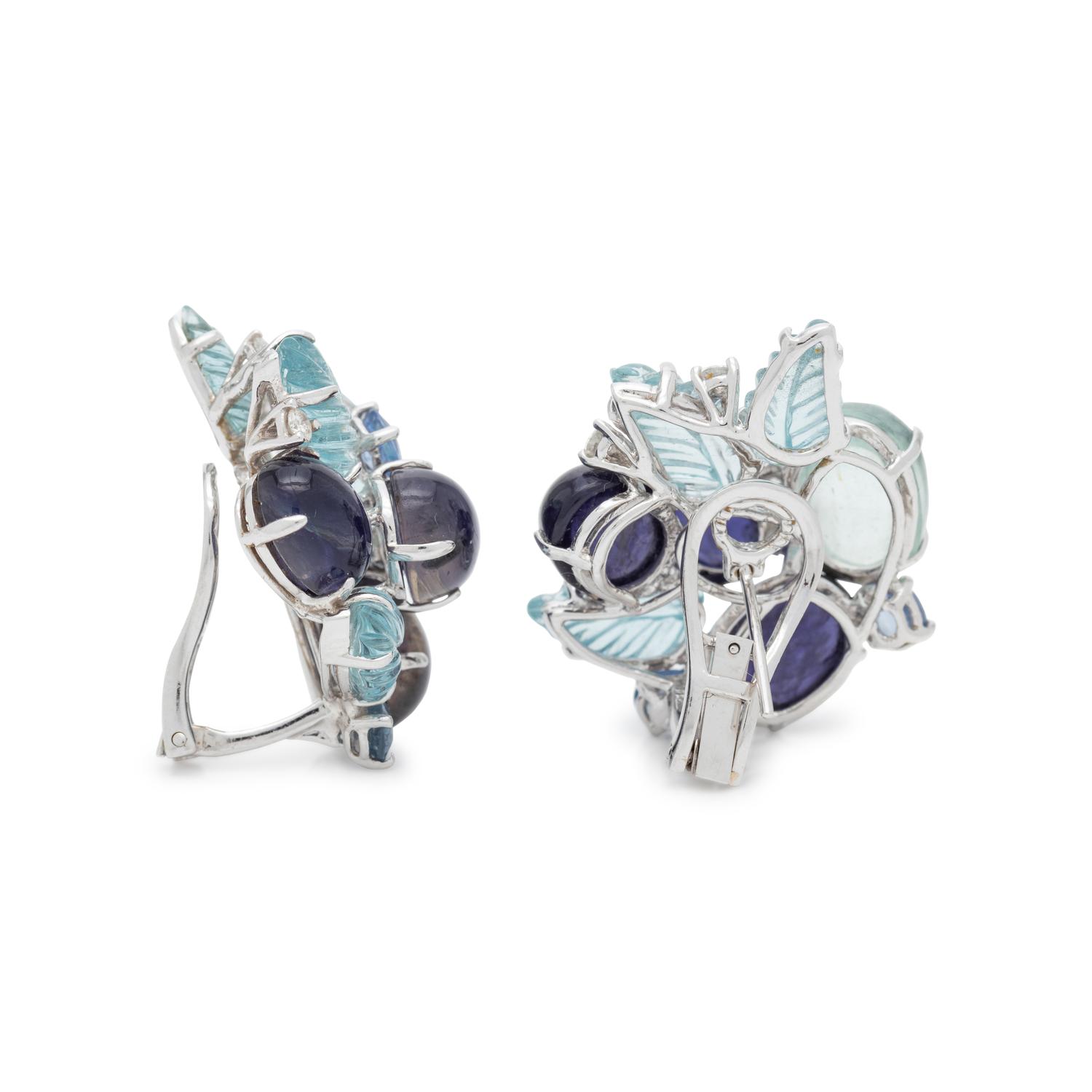 GEMSTONE AND DIAMOND EARCLIPS
