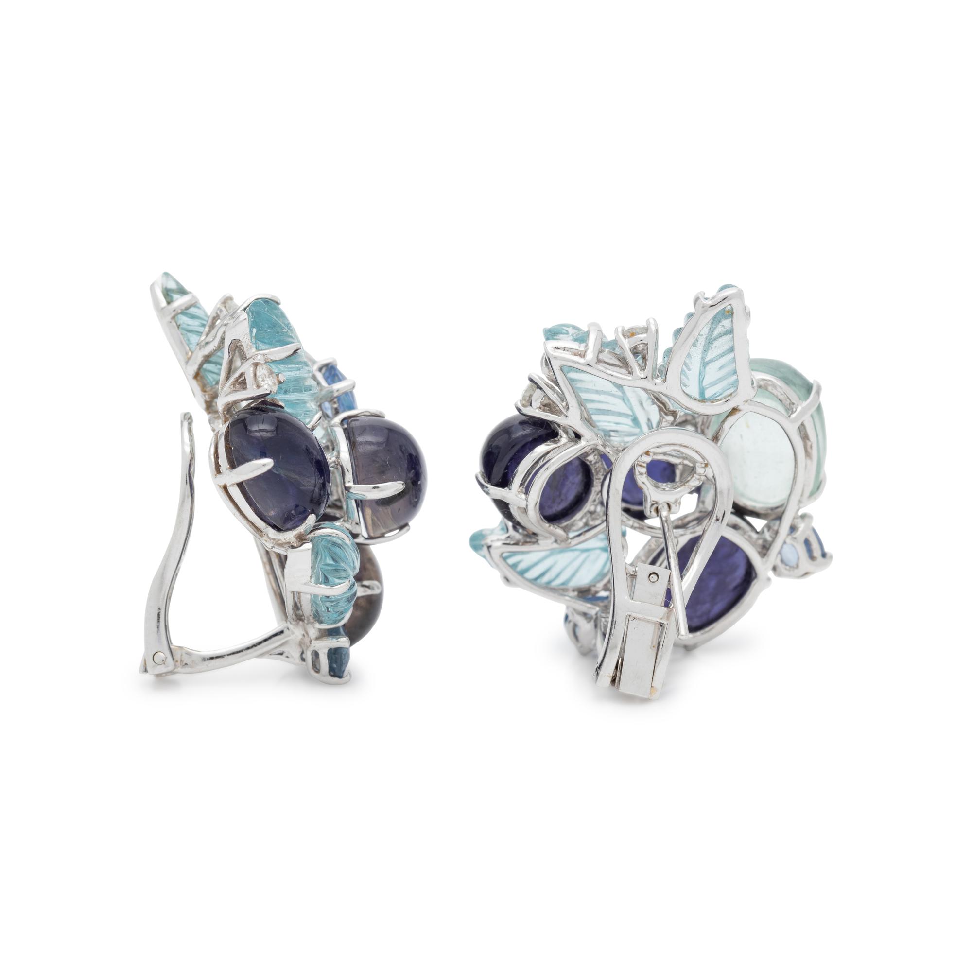 GEMSTONE AND DIAMOND EARCLIPS