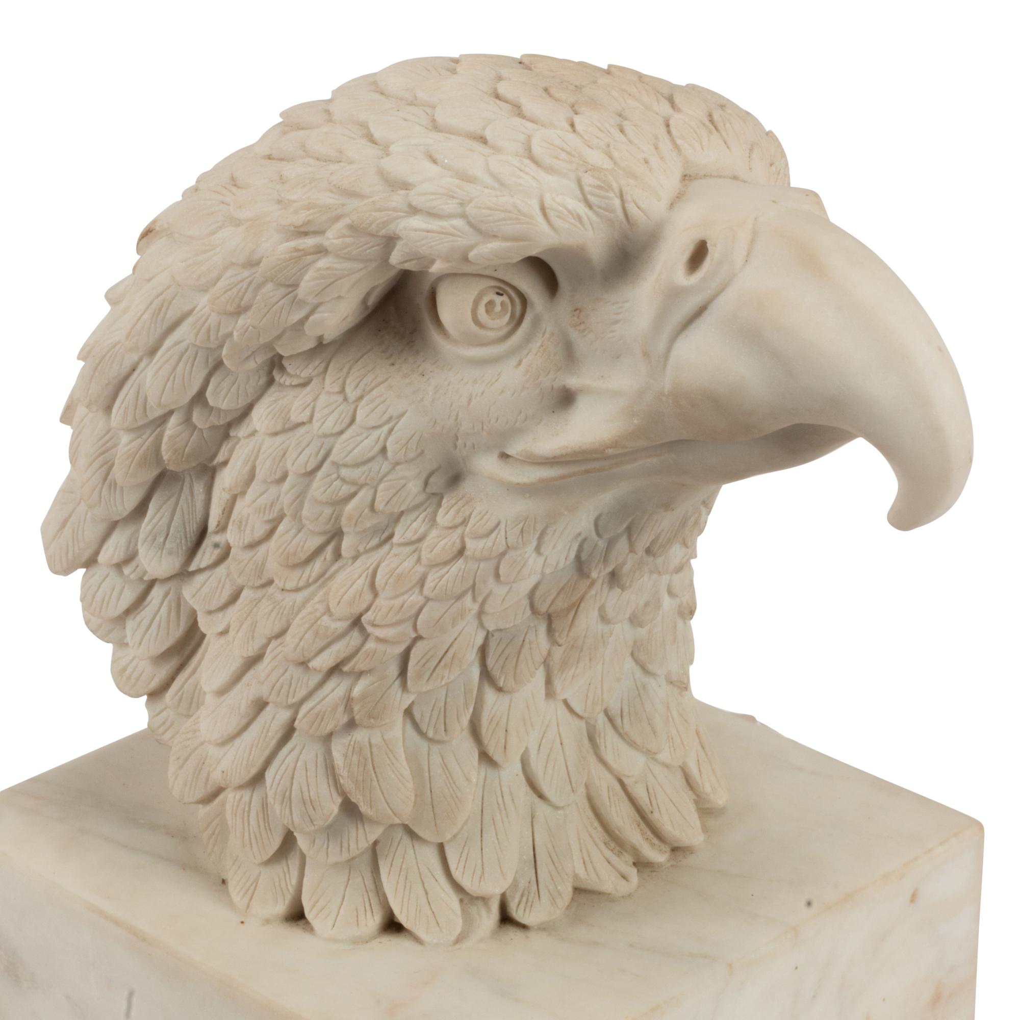 An Italian Carved Marble Figure of an Eagle Head