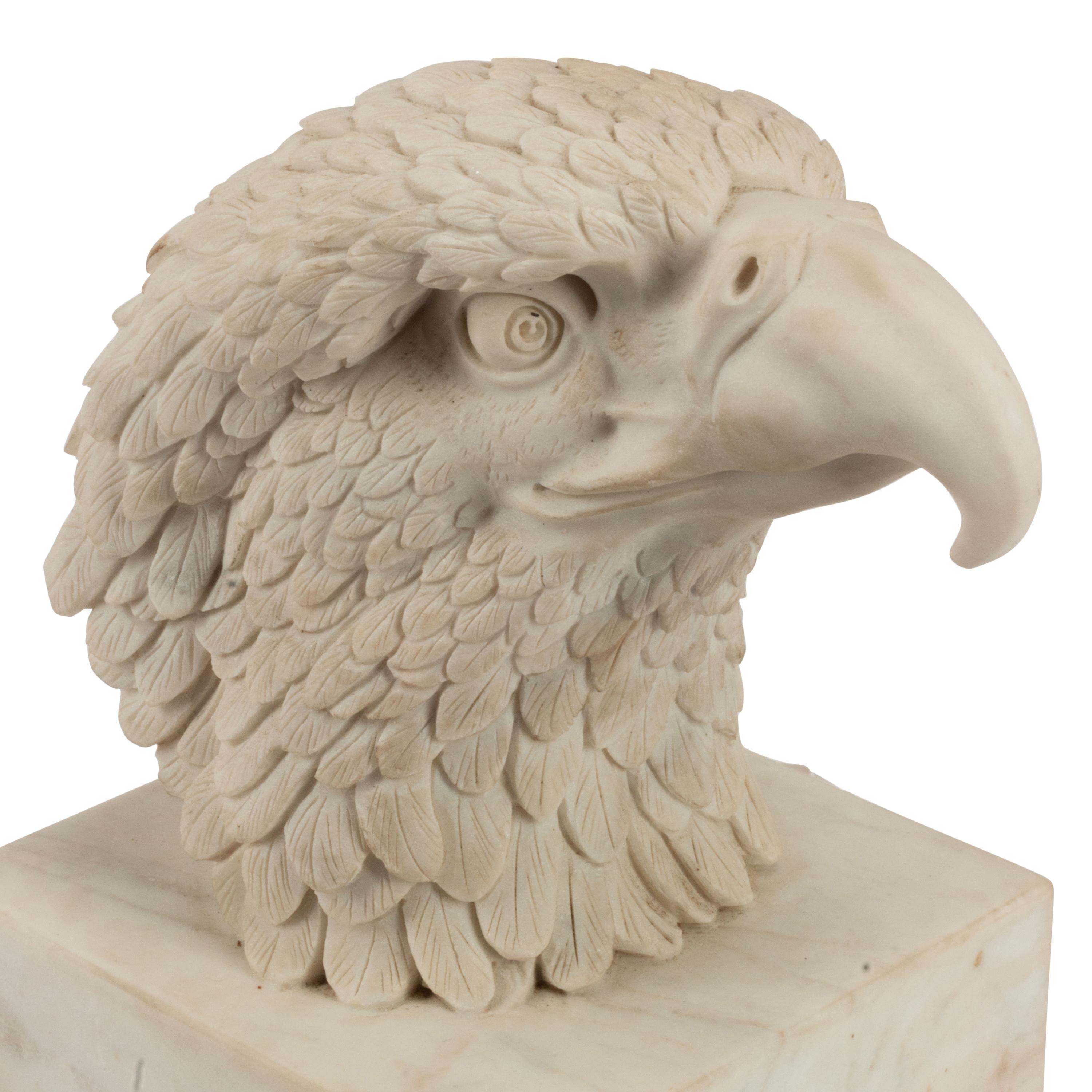 An Italian Carved Marble Figure of an Eagle Head