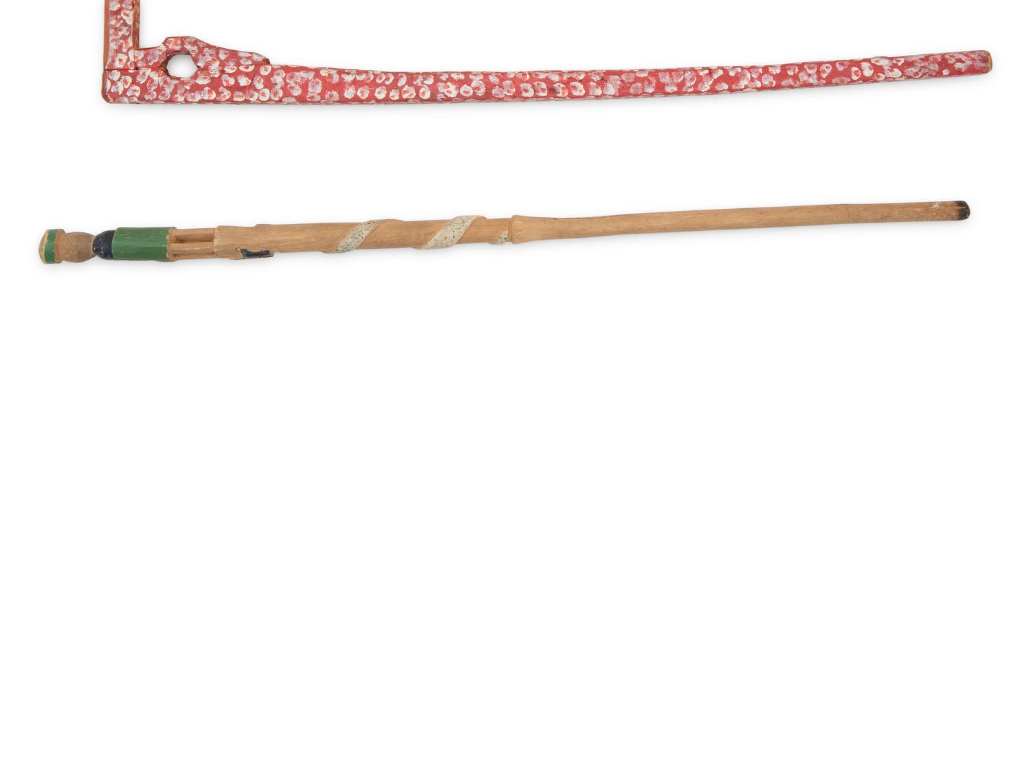 Two Carved and Painted Folk Art Canes