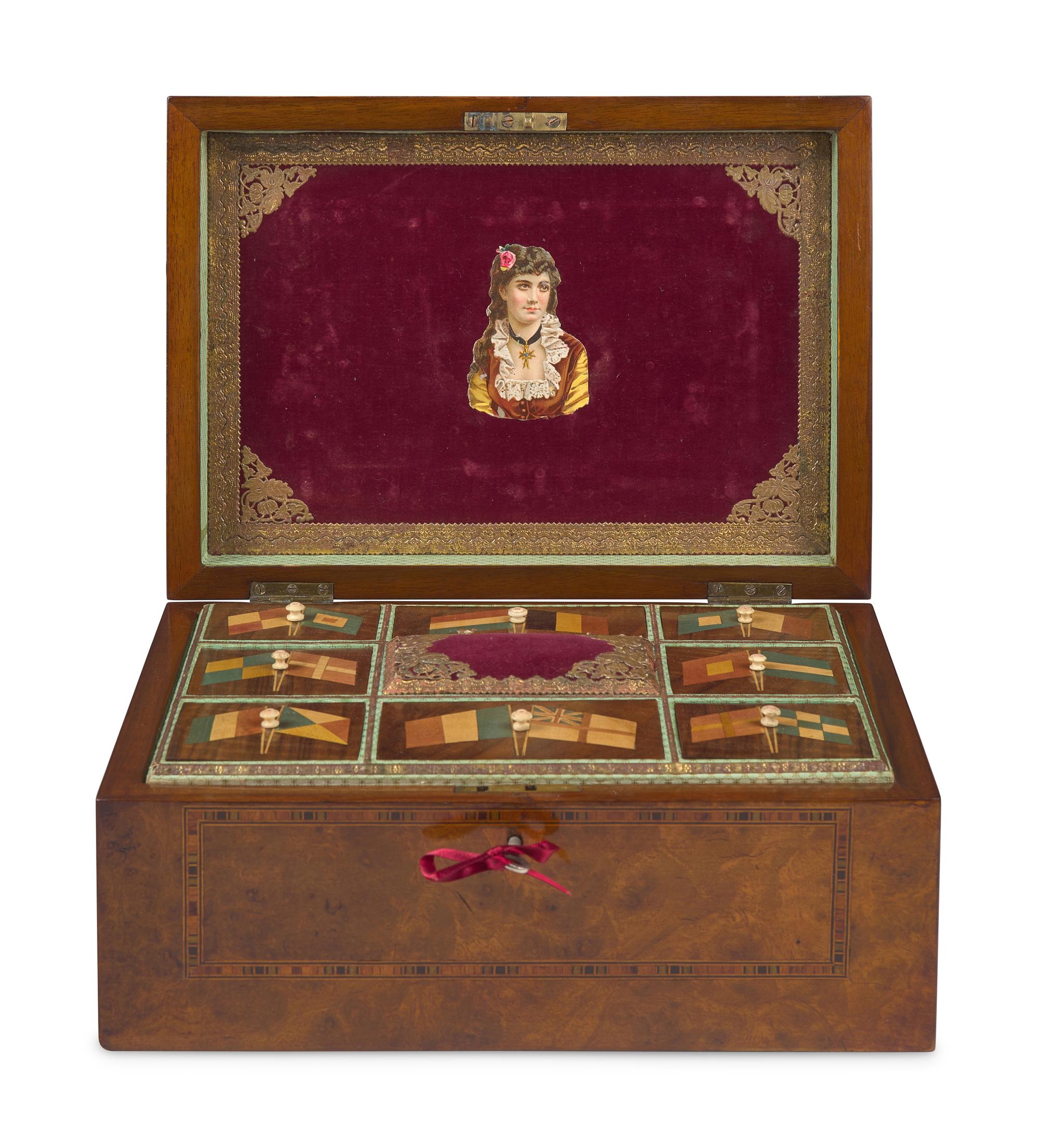 A Trinity House Inlaid Sewing or Work Box, England, Circa 1880