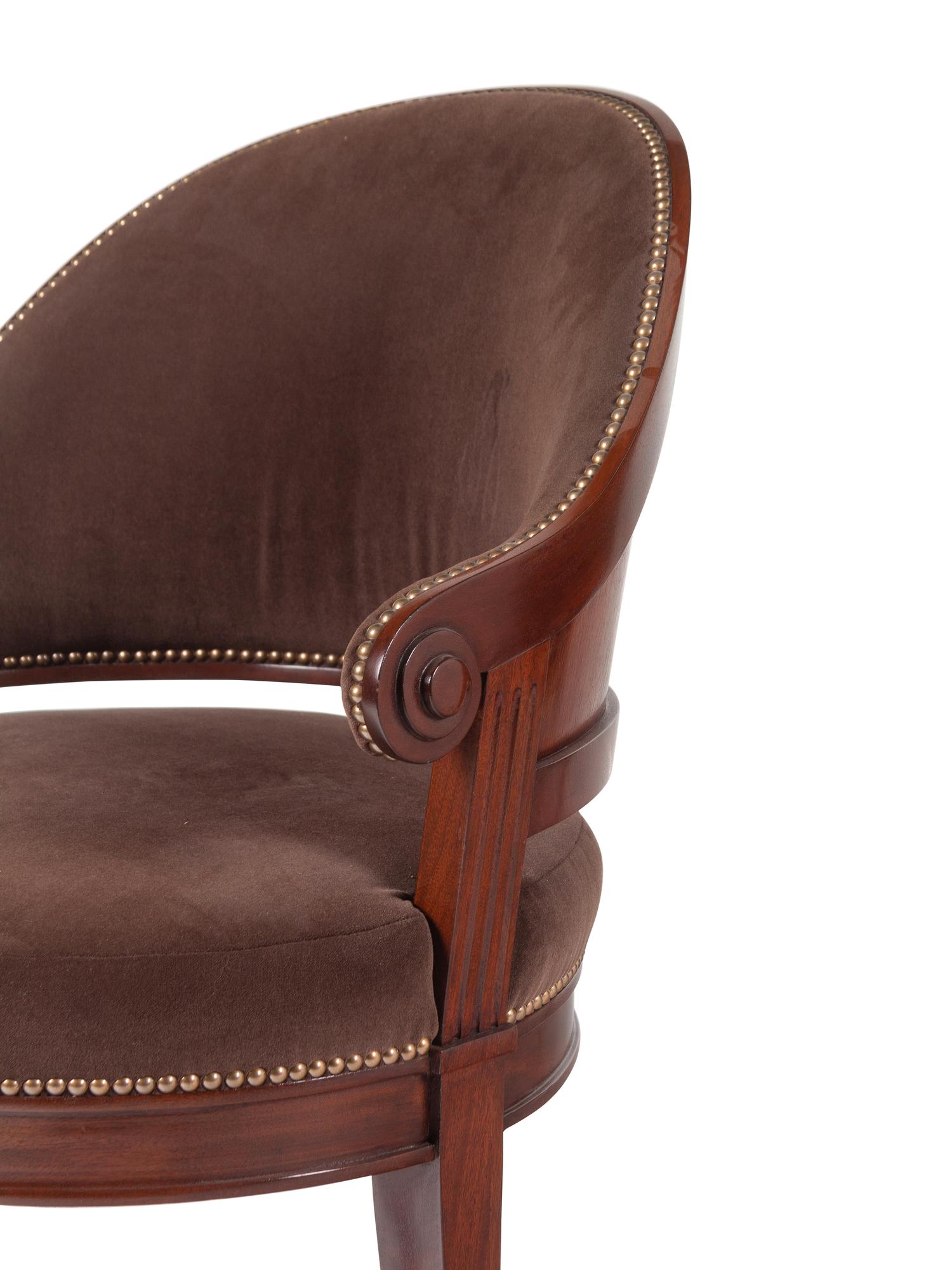 A Pair of Dessin Fournir Barrel-Back Armchairs
