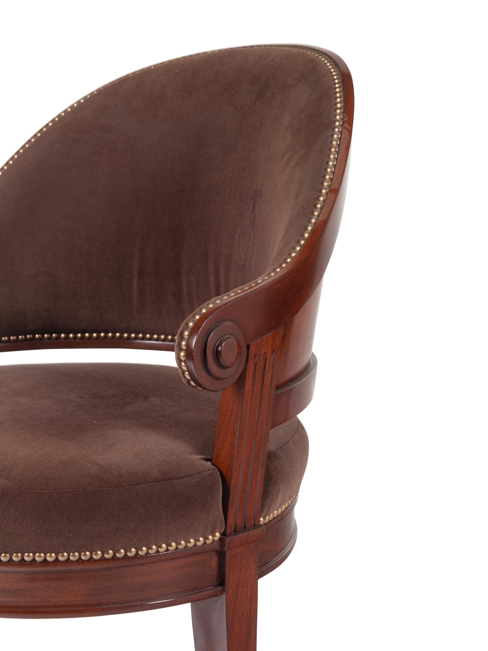 A Pair of Dessin Fournir Barrel-Back Armchairs