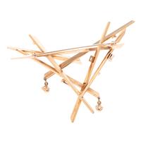 CHARLIE MARCH, MODERNIST, YELLOW GOLD AND DIAMOND BROOCH