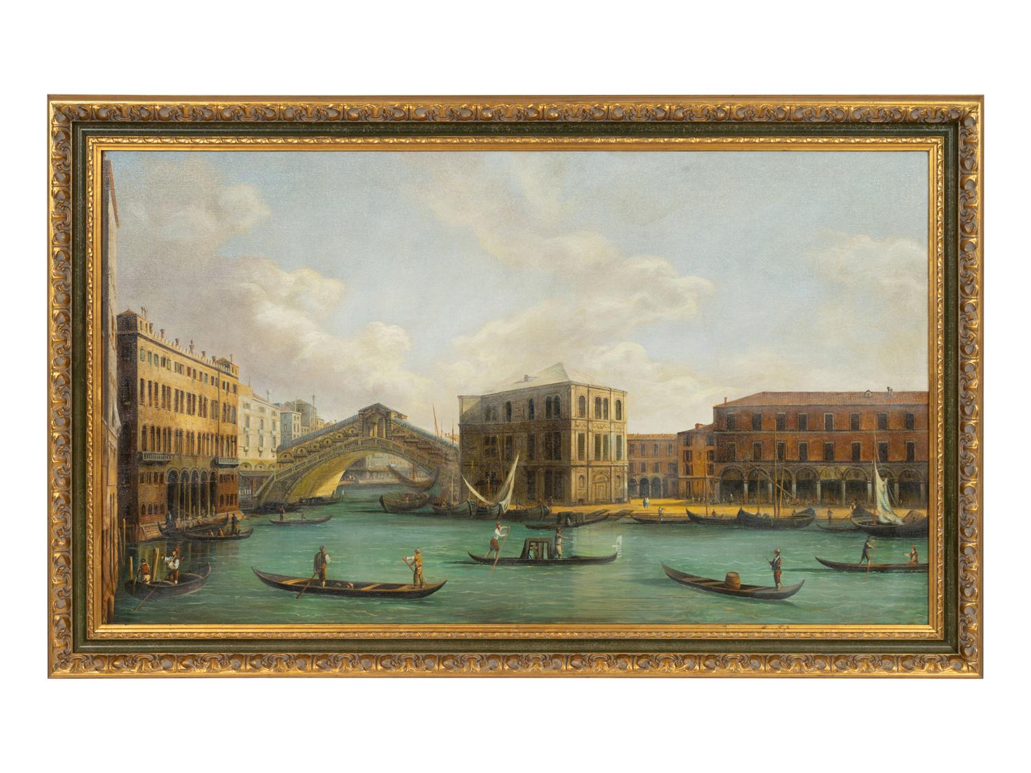 Venice, a view of the Grand Canal and the Rialto Bridge from the North
