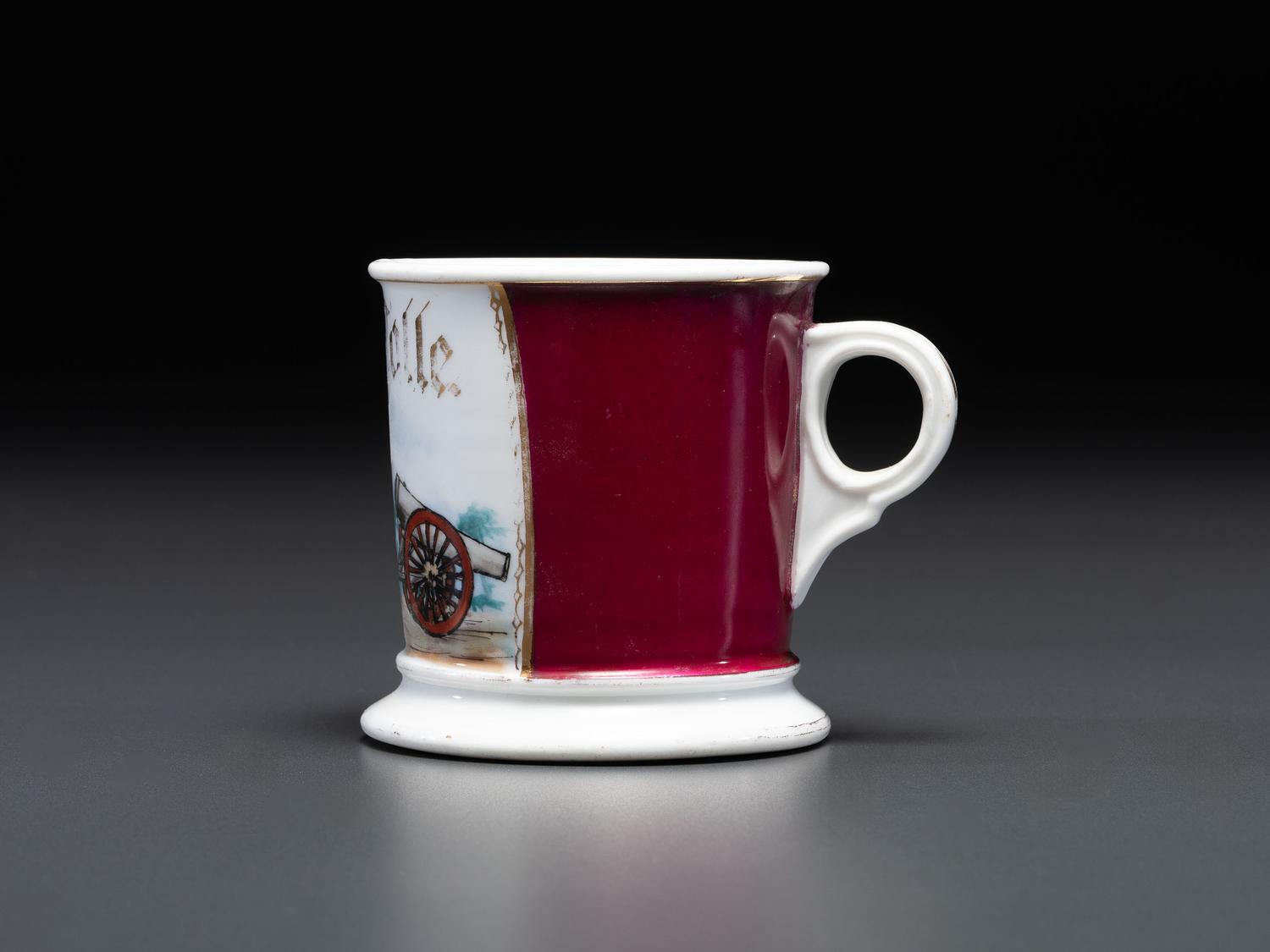 An Army Cannoneer's Porcelain Shaving Mug