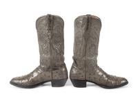 Lucchese Gray-Green Full Quill Ostrich Boots