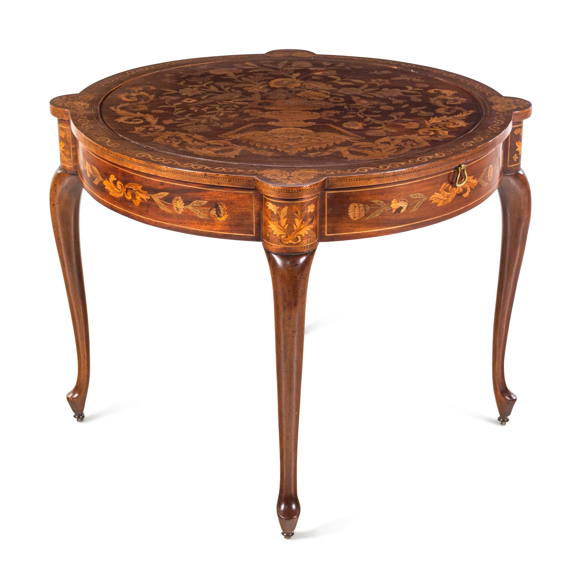 A Dutch Marquetry Flip-Top Game Table