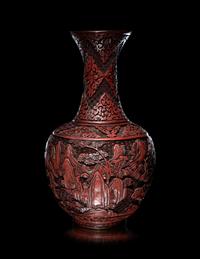 A Chinese Cinnabar Lacquer Bottle Vase
