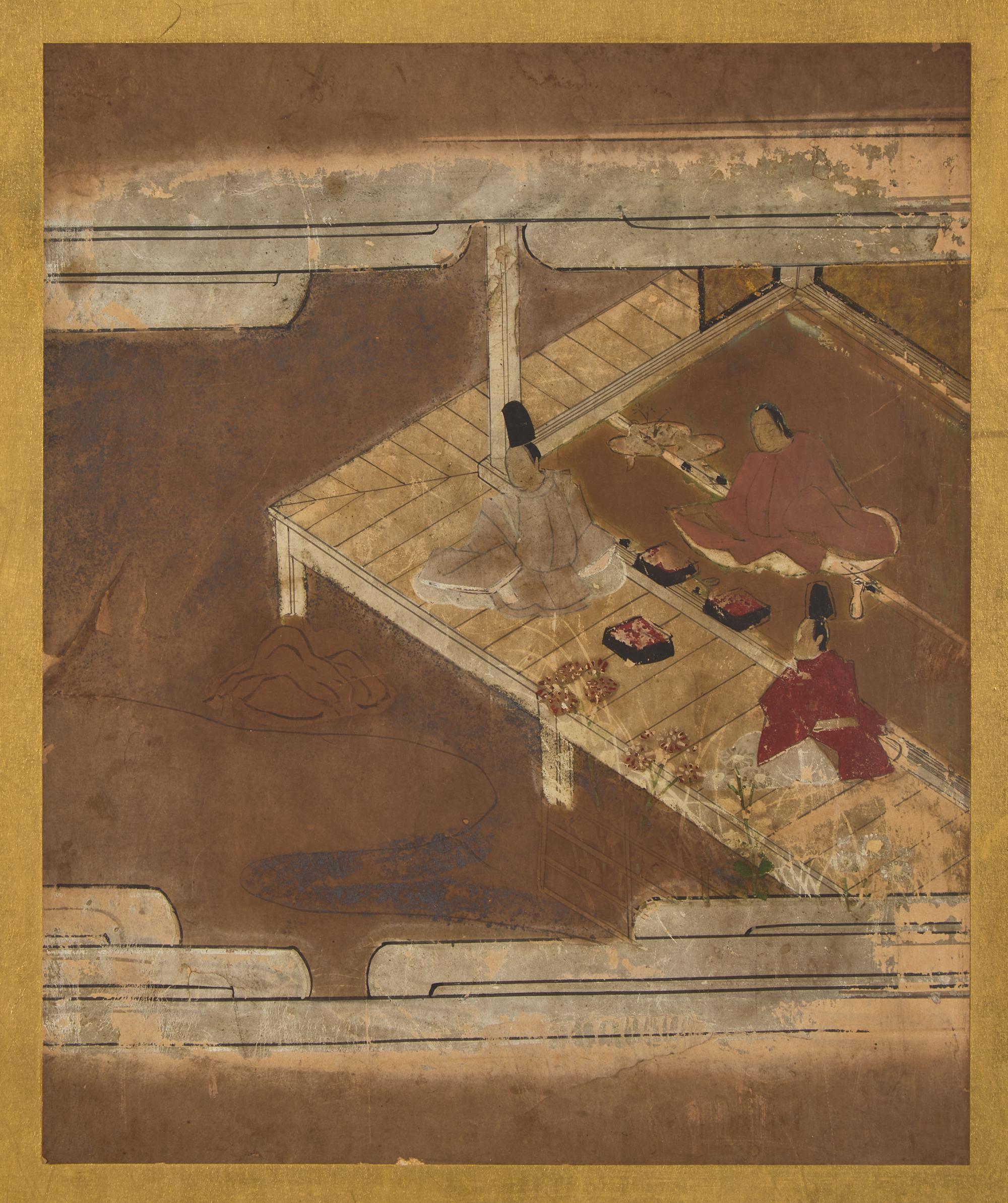 A Japanese Two-Fold Floor Screen, 18th-19th Century