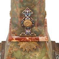 A French Onyx and Champlevé Mounted Pedestal