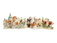 A Collection of 15 Staffordshire Figural Groups — 19TH/20TH CENTURY