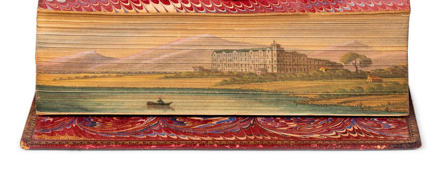 [FORE-EDGE PAINTING]. [FORE-EDGE PAINTING]. A group of 3 books with FORE-EDGE PAINTINGS depicting scenes of the English countryside and manor houses, comprising: