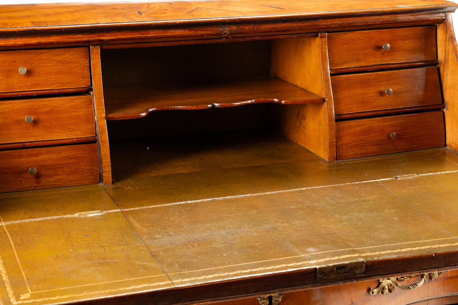 A German or Austrian Walnut Slant-Front Bureau