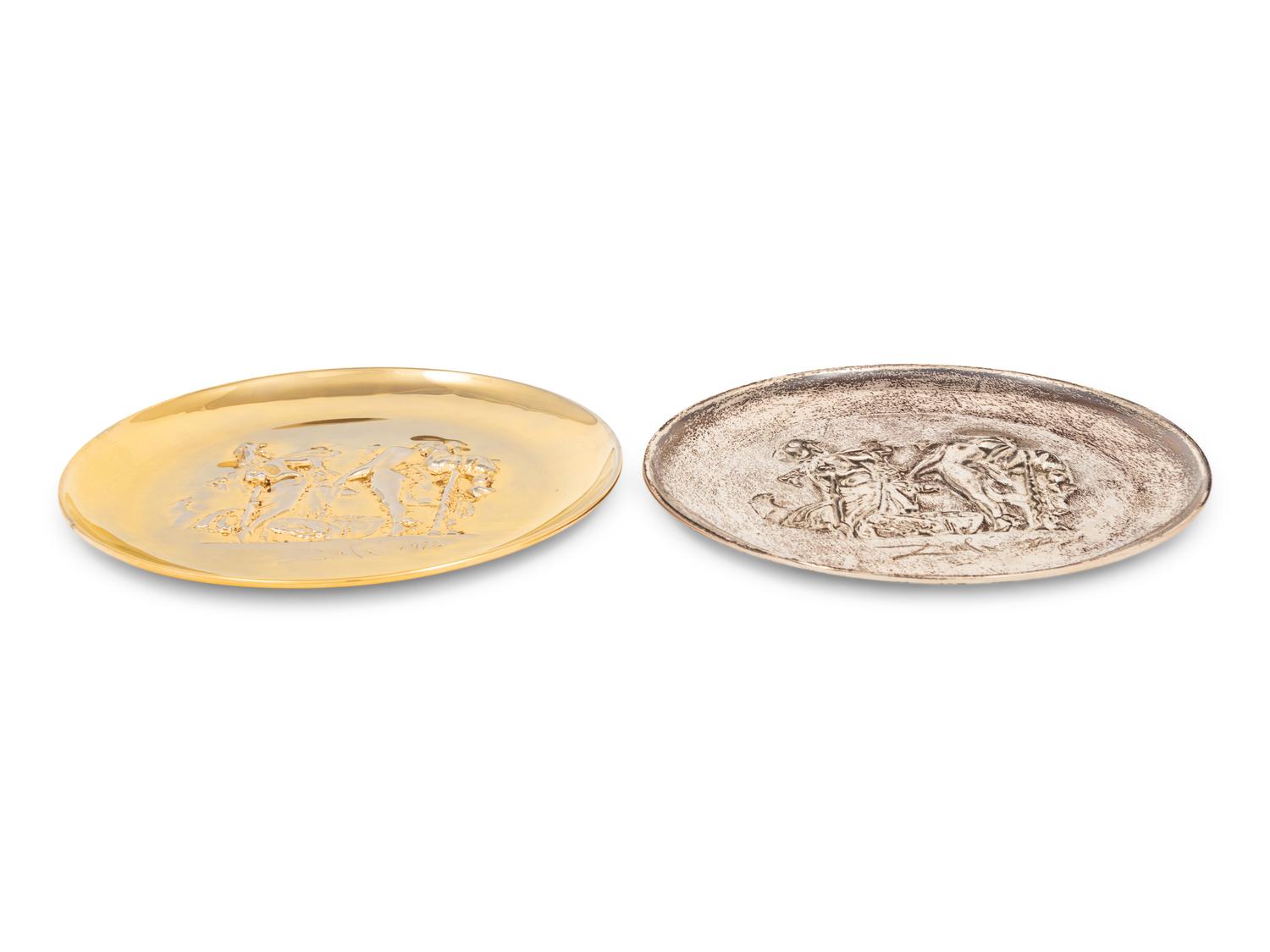 Two Lincoln Mint Silver Plates After Salvador Dali