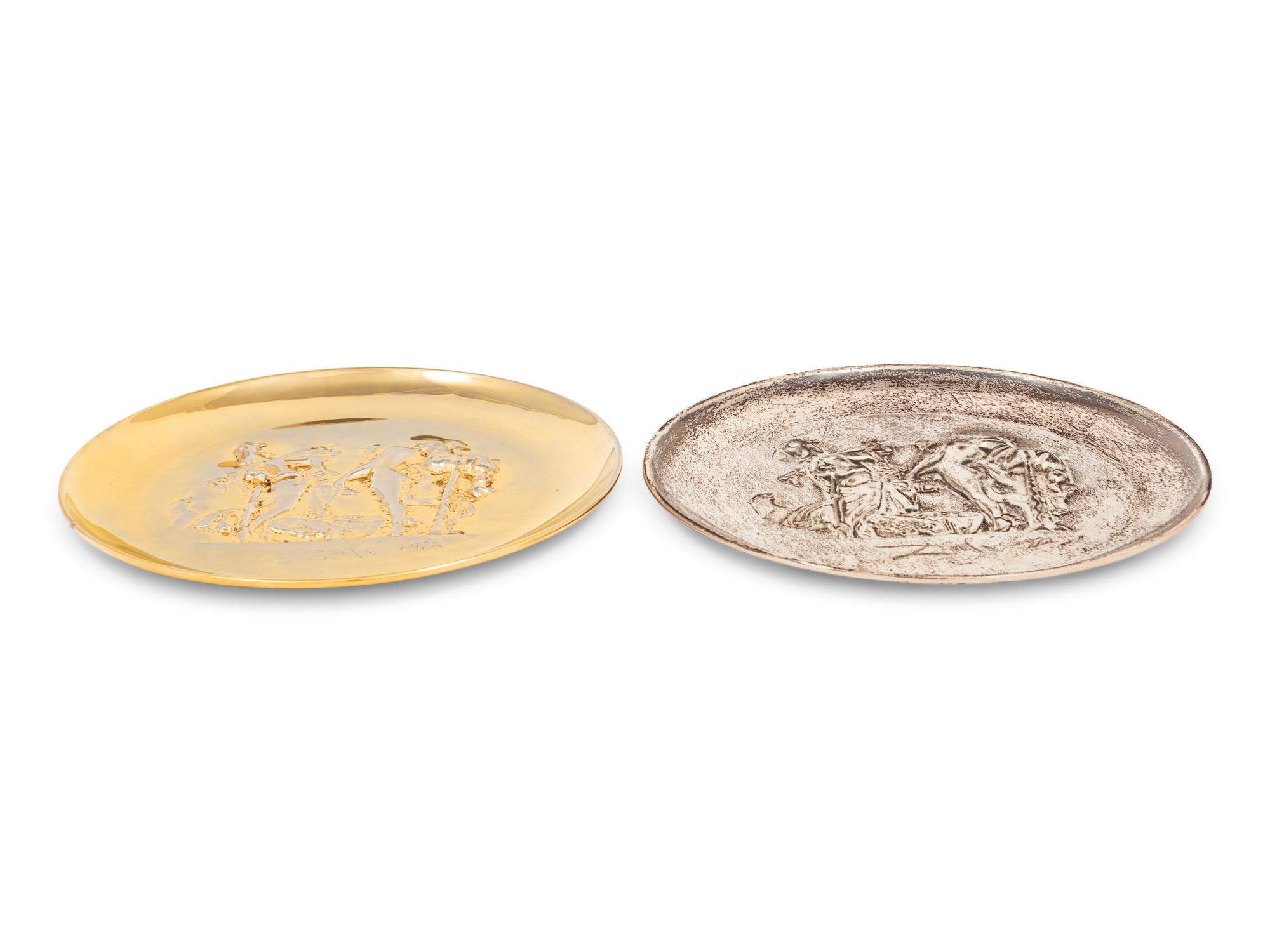 Two Lincoln Mint Silver Plates After Salvador Dali