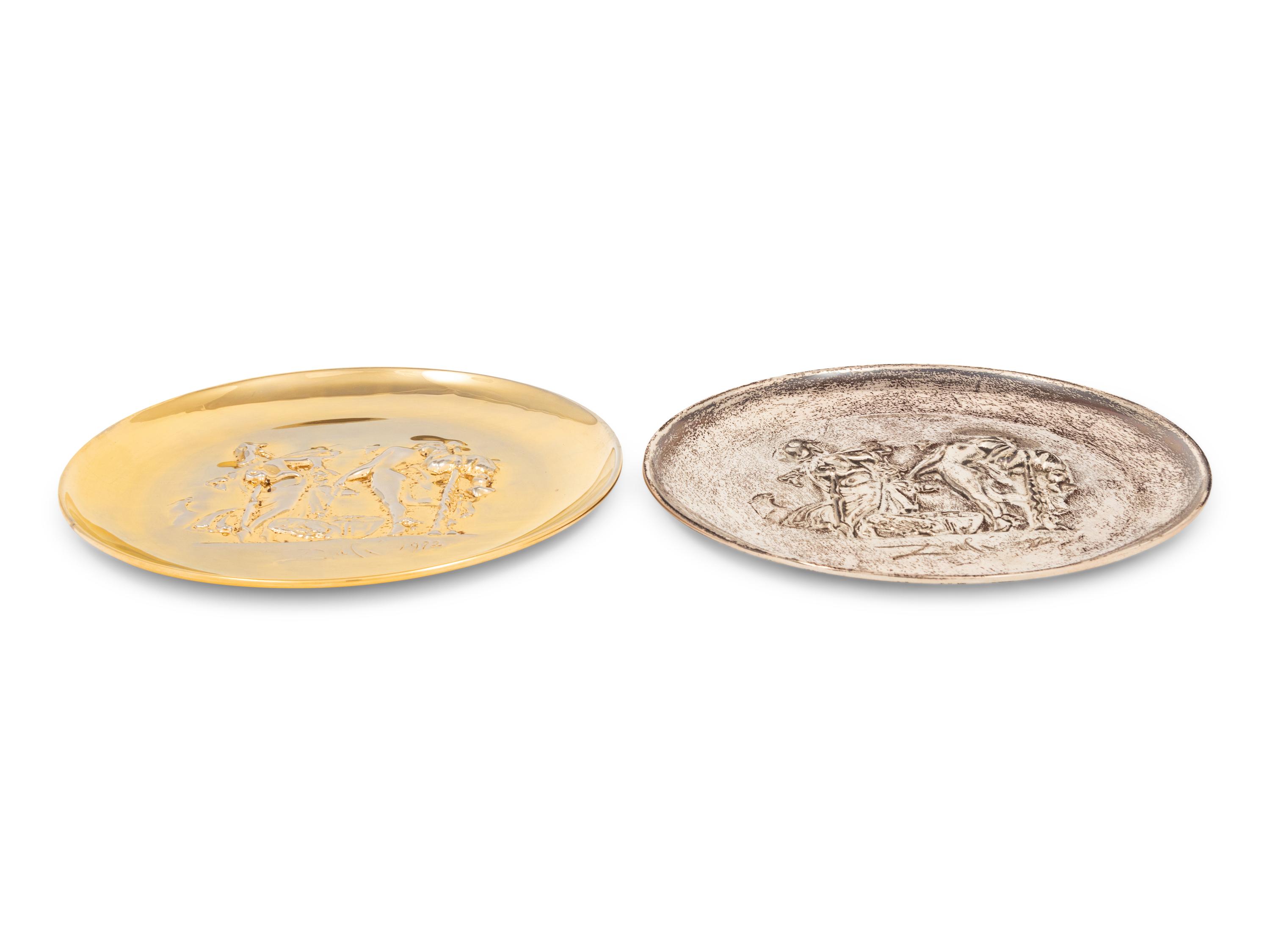 Two Lincoln Mint Silver Plates After Salvador Dali