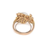 YELLOW GOLD, CULTURED SOUTH SEA PEARL, AND DIAMOND RING