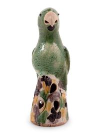 A Chinese Famille Verte Porcelain Figure of a Parrot