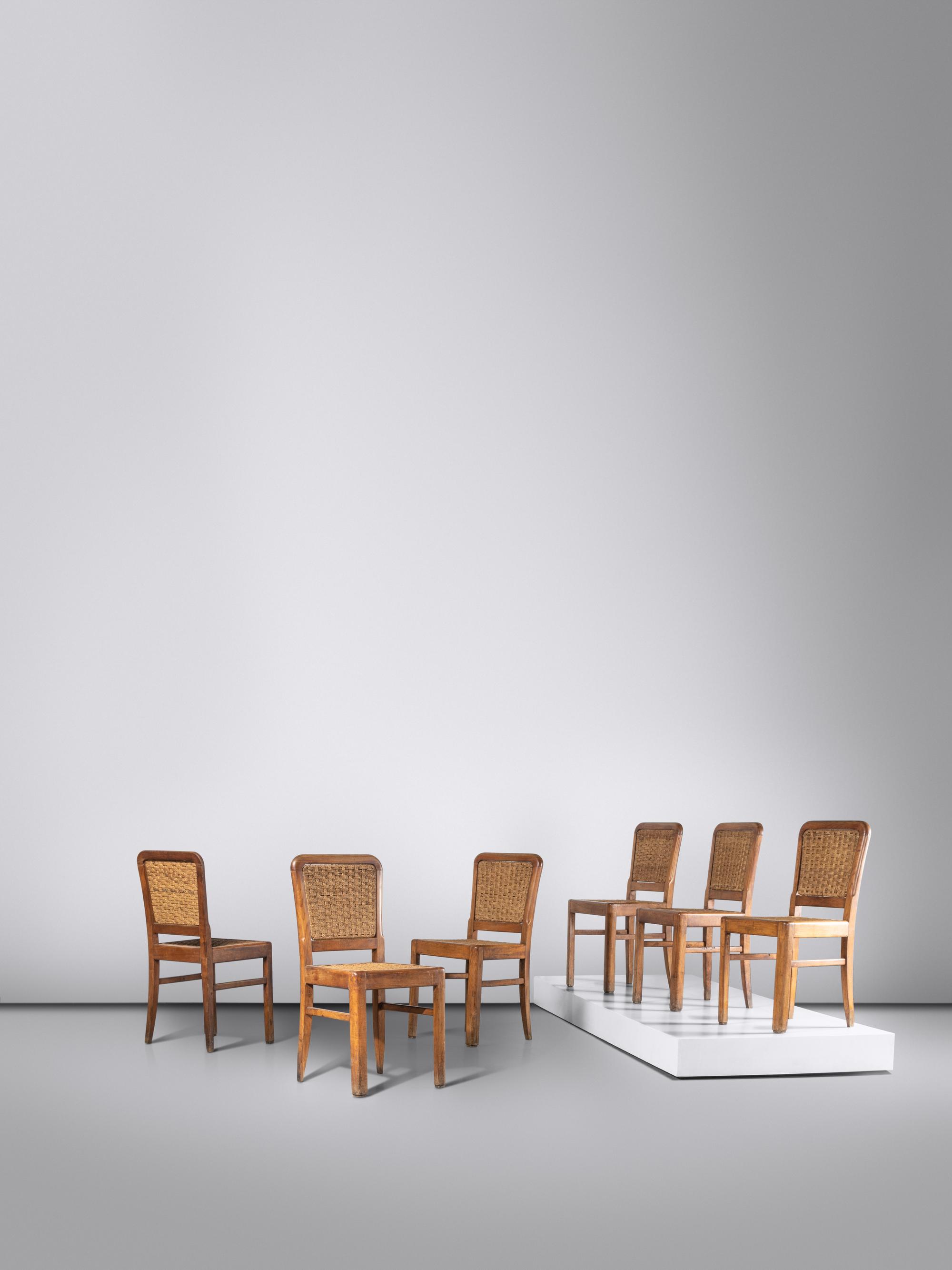 Set of Six Cafe Chairs, c. 1940