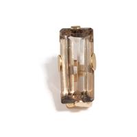 SMOKEY QUARTZ AND YELLOW GOLD RING