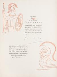(LEC; PICASSO, PABLO) ARISTOPHANES. Lysistrata. New York, 1934. Limited. Signed.