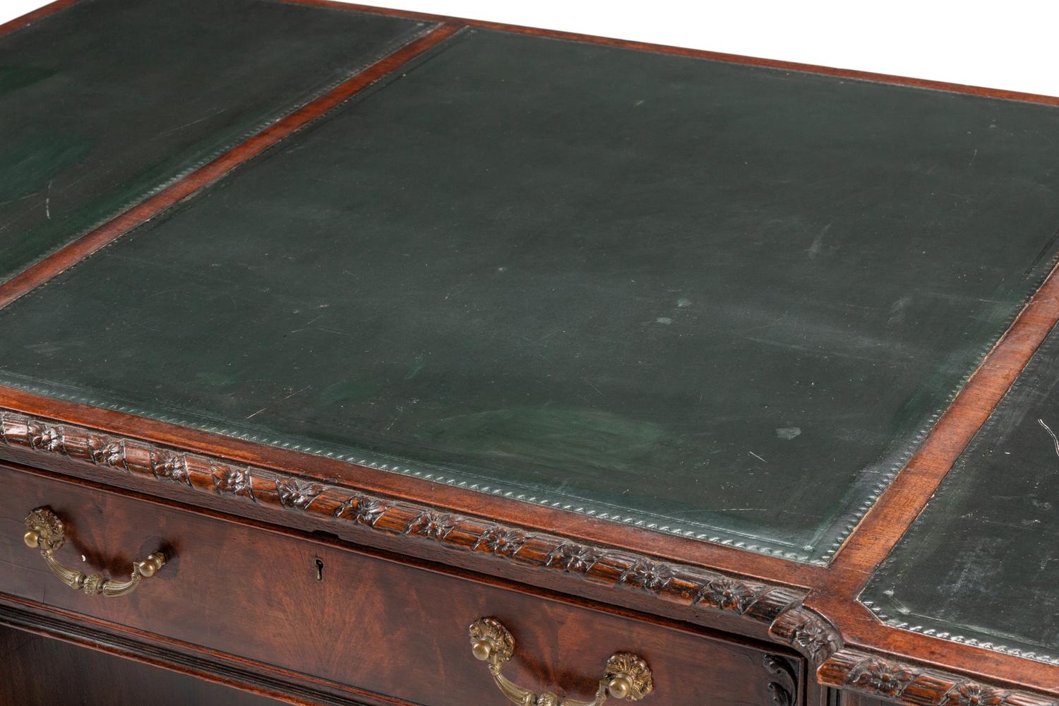 A Late Edwardian Mahogany Pedestal Desk