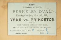 A Historical Princeton Scrapbook Featuring Princeton vs. Yale Nov. 28 Championship Game Football Ticket at Berkely Oval, ca. 1889-90