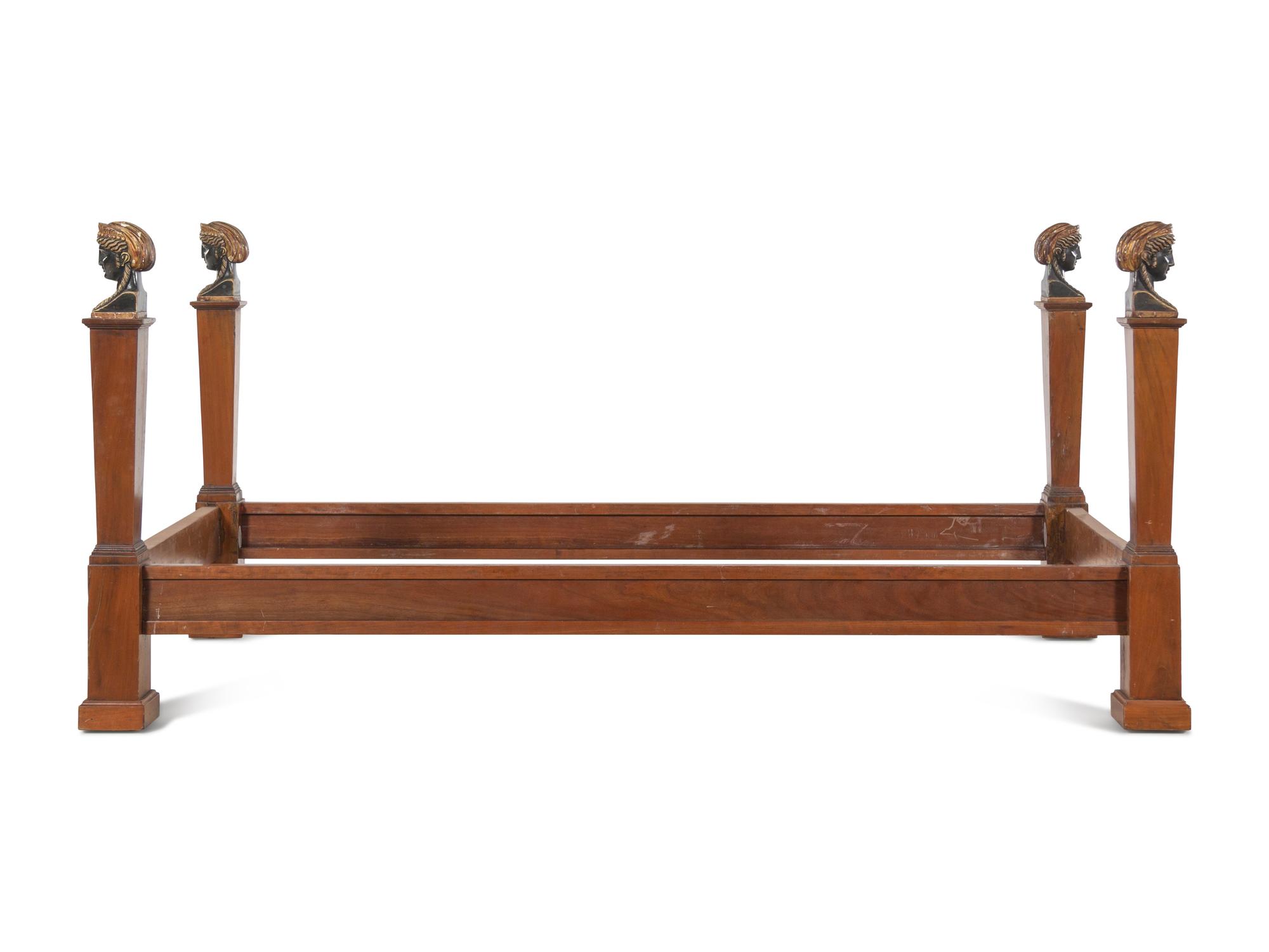 An Italian Neoclassical Painted and Parcel Gilt Mahogany Daybed