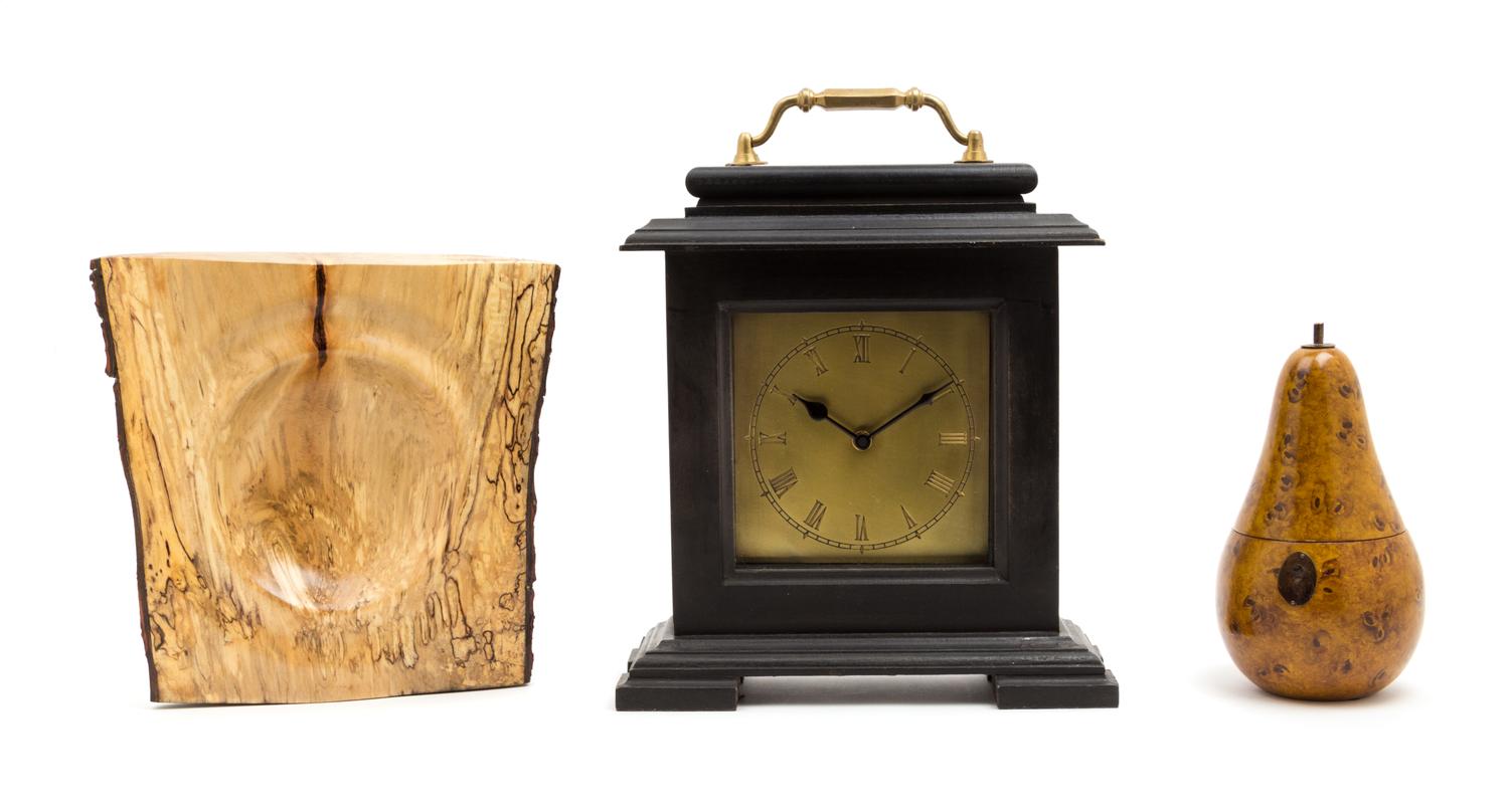 A Group of Decorative Articles Height of carriage clock 14 inches.