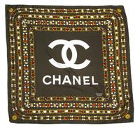 A Chanel Green Silk Scarf, 34" x 34".