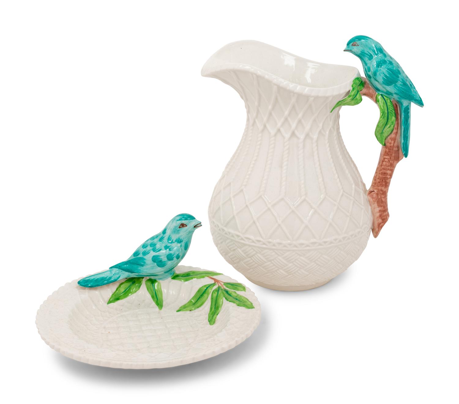 An Italian Ceramic Pitcher and Dish