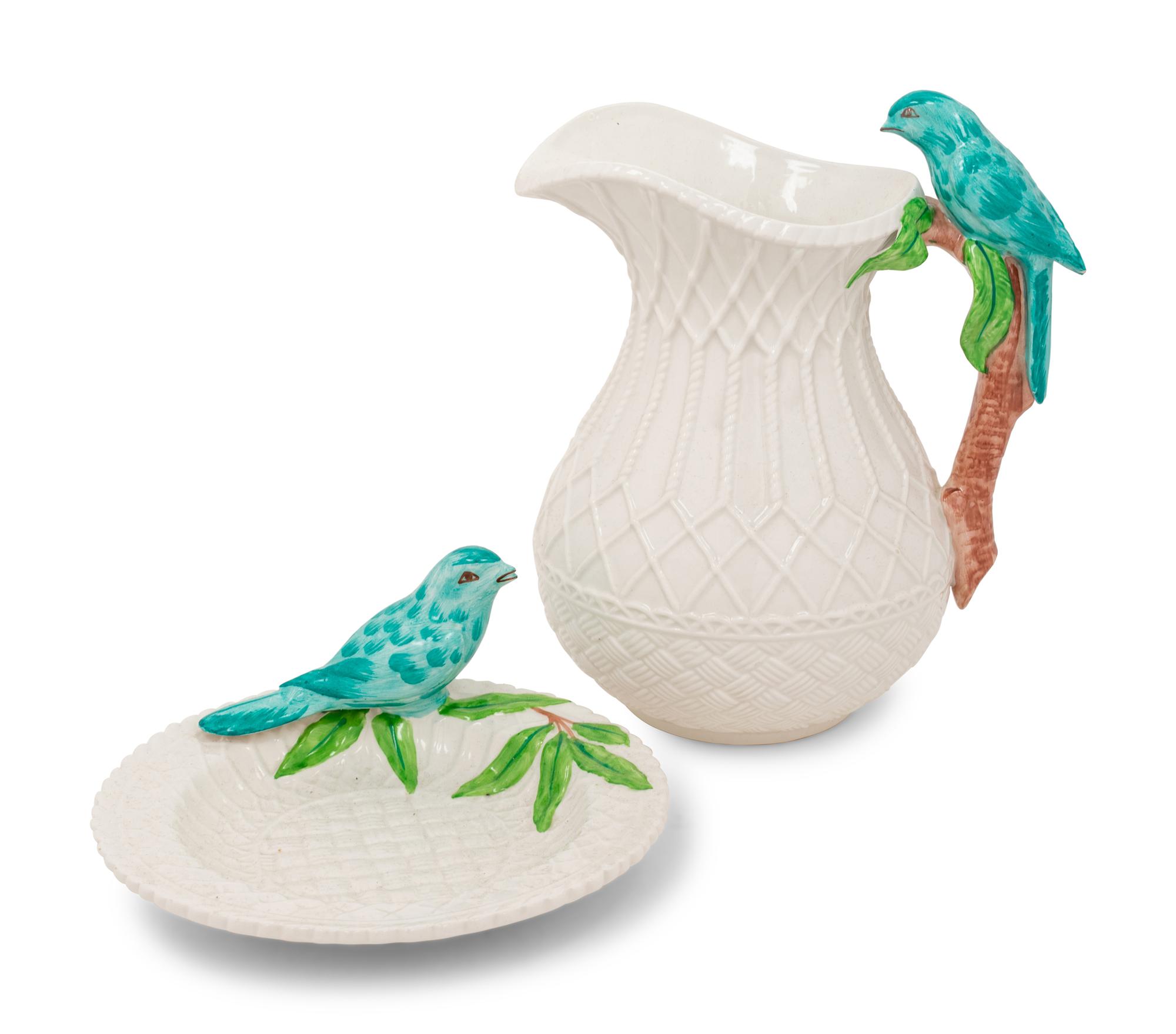 An Italian Ceramic Pitcher and Dish