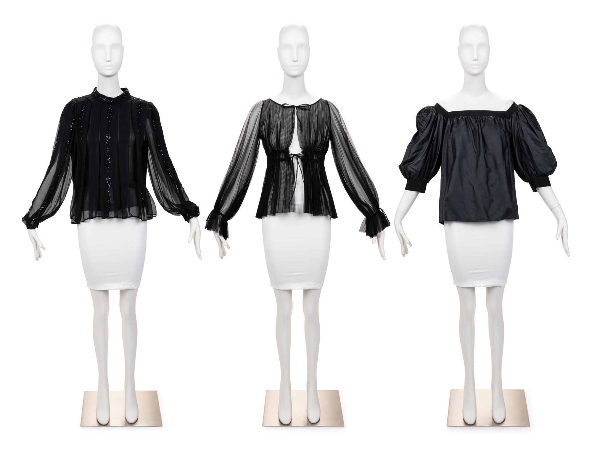 Three Designer Blouses: One Yves Saint Laurent, One Gianfranco Ferré, One Galanos, 1970-2000s